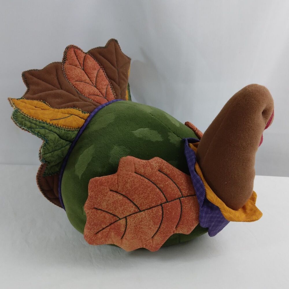 Hallmark Plush Stuffed Turkey Thanksgiving Table Decor Fall Colors - Picture 5 of 11